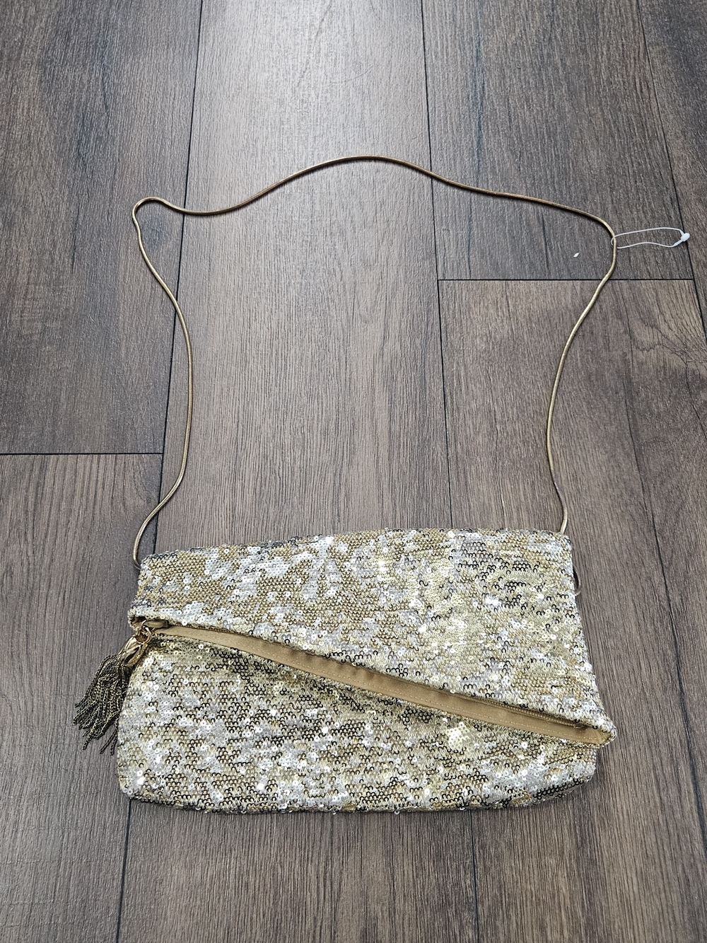 Franchi Silver and Gold Sequined Crossbody Bag